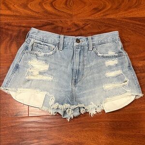 Hollister Light Blue Distressed Jean Shorts